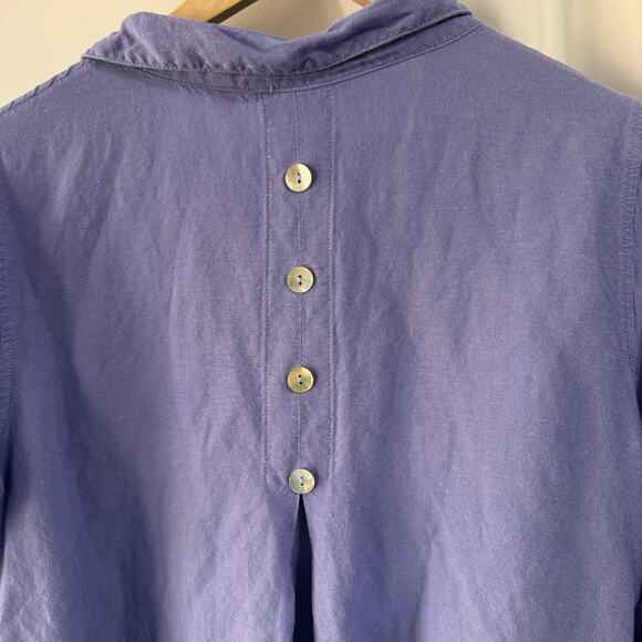 Soft Surroundings Linen Womens Medium Button Up Shirt Buttons Tunic Lagenlook - Picture 7 of 8